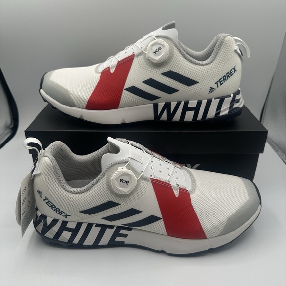 Adidas Terrex White Mountaineering Two BOA Shoes Mens 10.5 White Red Navy BB7742 main image 5